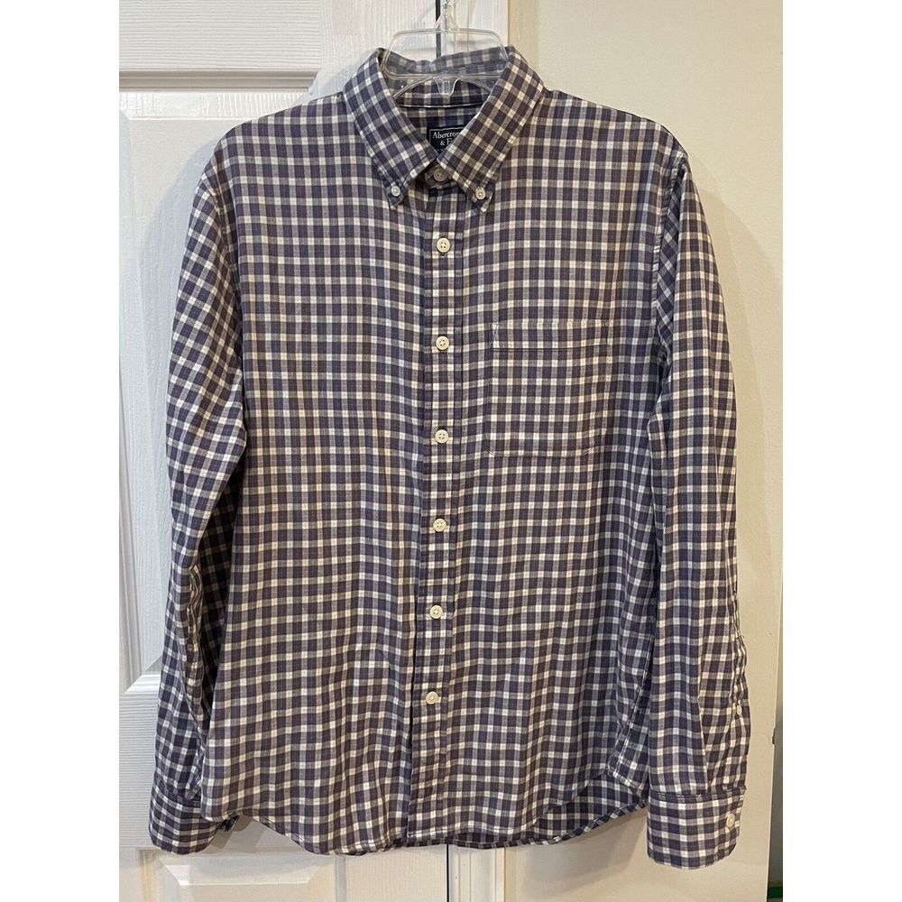 Abercrombie &‎ Fitch Mens Sz M Long Sleeve Plaid Flannel Shirt